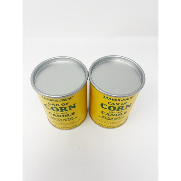 2x TRADER JOE'S Can of Corn Scented Candle Cornbread Scent 9oz Soy Wax Lead Free - Picture 2 of 8